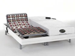 Elektrisch Bed - Bedbodem En Matras - Met Vormgeheugen En Bamboe Lysis Iii Van - Motoren Okin - 2 X 80 X 200 Cm - Wit-NATUREA Online