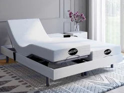 Elektrisch Bed - Bedbodem En Matras - Met Vormgeheugen En Bamboe Lysis Iii Van - Motoren Okin - 2 X 80 X 200 Cm - Wit-NATUREA Online