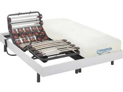 Elektrisch Bed Bedbodem En Matras Lattenbodem En Contactplaatjes Met Vormgeheugen - Dionysos Van - Motor Okin - Wit - 2X80X200 Cm-DREAMEA Discount