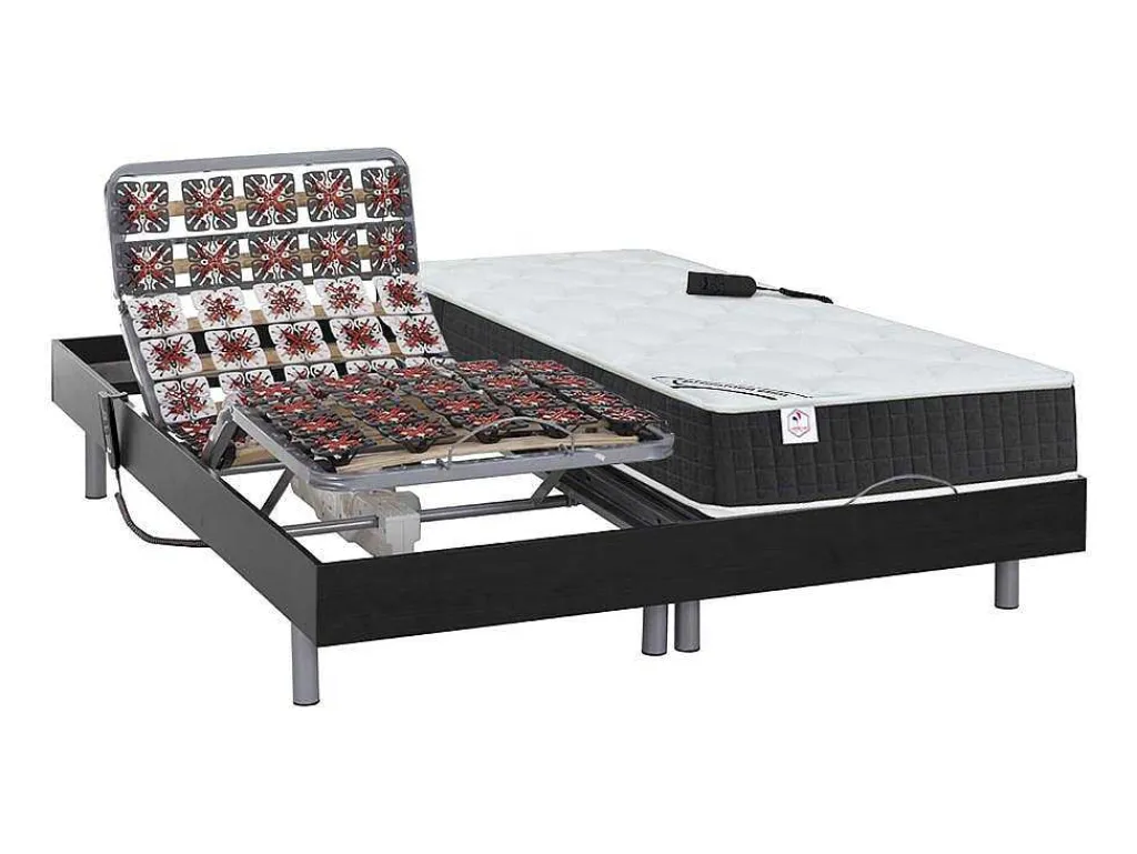 Elektrisch Relaxbed Met Vormgeheugen Phanes Van - Okin Motoren - 2 X 70 X 190 Cm - Zwart-DREAMEA Outlet