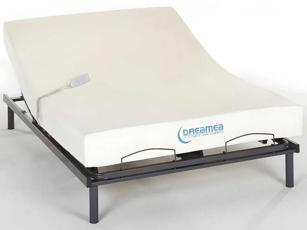 Elektrische Bed - Bedbodem En Matras - Met Vormgeheugen Jimbaran Ii Van - Motor Okin - 140 X 200 Cm-DREAMEA