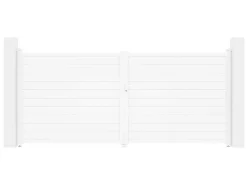 Elektrische Draaipoort Van Aluminium L397 X H181 Cm Wit - Nazario-EXPERTLAND Online