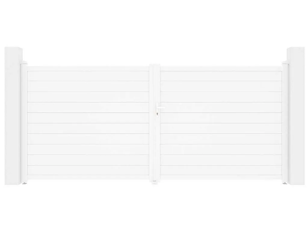 Elektrische Draaipoort Van Aluminium L397 X H181 Cm Wit - Nazario-EXPERTLAND Online