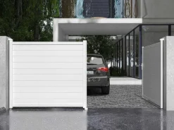 Elektrische Draaipoort Van Aluminium L397 X H181 Cm Wit - Nazario-EXPERTLAND Online