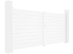 Elektrische Draaipoort Van Aluminium L397 X H181 Cm Wit - Nazario-EXPERTLAND Online