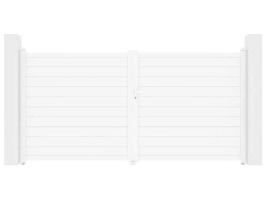 Elektrische Draaipoort Van Aluminium L355 X H181 Cm Wit - Nazario-EXPERTLAND Discount