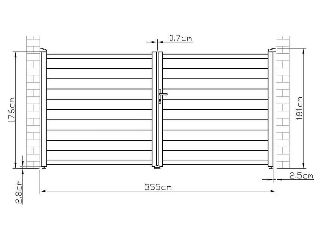 Elektrische Draaipoort Van Aluminium L355 X H181 Cm Wit - Nazario-EXPERTLAND Discount
