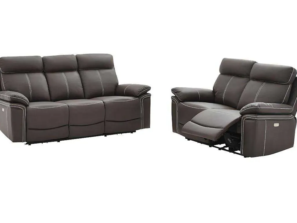 Elektrische Drie- & Tweezits Relaxbank Van Leer Isiris - Bruin-Vente-unique Outlet