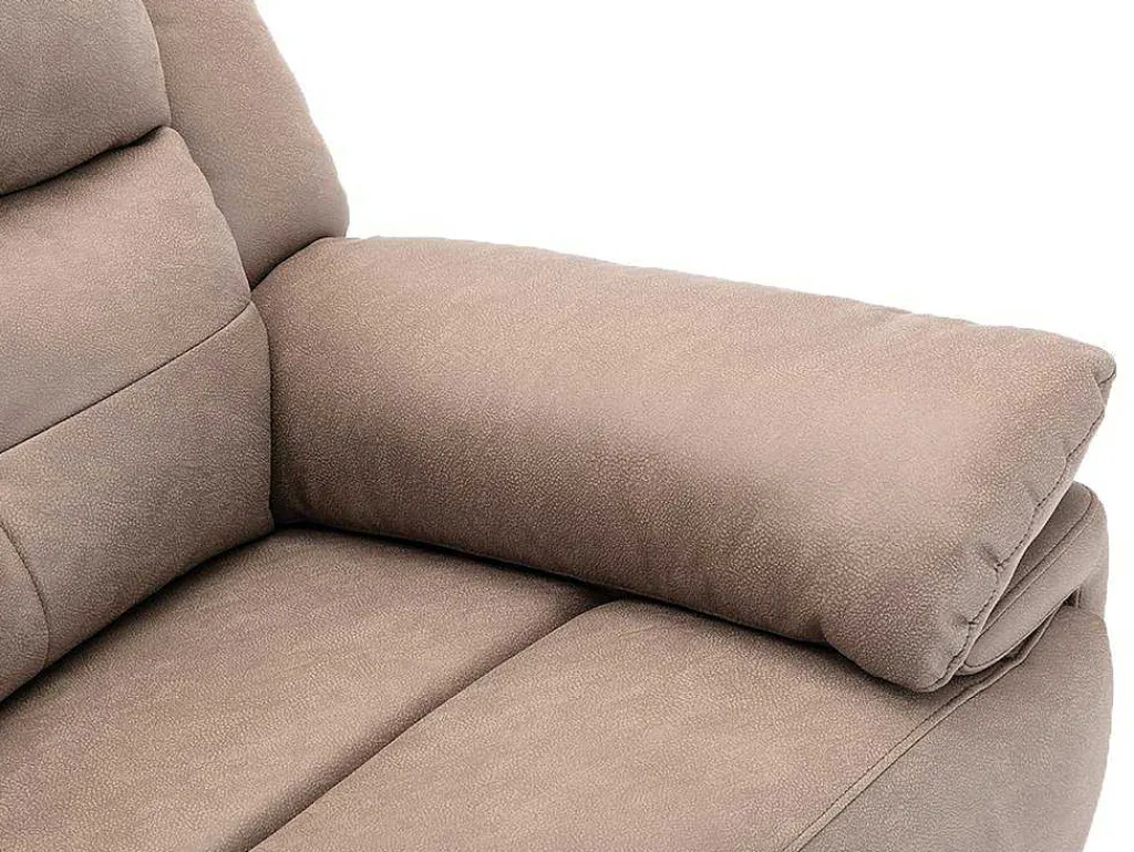 Elektrische Driezits Relaxbank Van Stof - Taupe - Dolene-Vente-unique