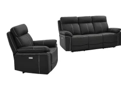 Elektrische Driezits Relaxbank + Relaxstoel Van Leer Isiris - Zwart-Vente-unique Sale