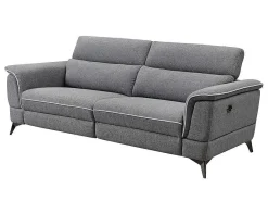 Elektrische Driezits Relaxbank Macari - Stof - Grijs-Vente-unique Hot