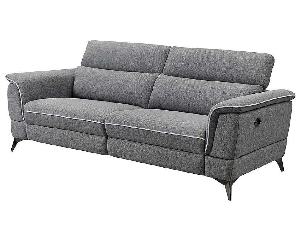 Elektrische Driezits Relaxbank Macari - Stof - Grijs-Vente-unique Hot
