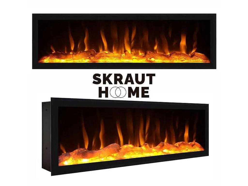 Elektrische Haard Led , 107X38X25Cm, Woonkamer - Eetkamer, Elektrische Haard, Zwart-Skraut Home Sale