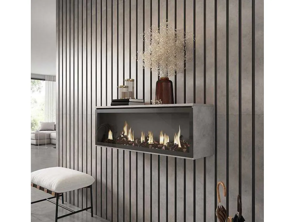 Elektrische Haard Led , 107X38X25Cm, Woonkamer - Eetkamer, Elektrische Haard, Cement-Skraut Home Online