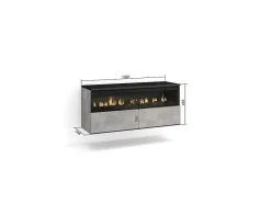 Elektrische Haard Led , 102X45X35Cm, 1 Opening, 1 Deur, Elektrische Haard, Hangend, Cement-Skraut Home Best