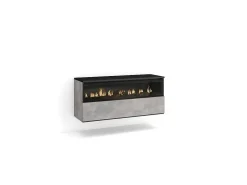 Elektrische Haard Led , 102X45X35Cm, 1 Opening, 1 Deur, Elektrische Haard, Hangend, Cement-Skraut Home Best