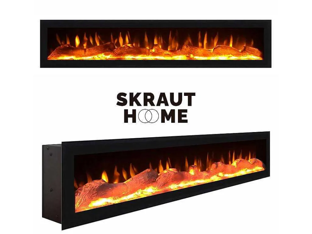 Elektrische Haard Led , 102X45X35Cm, 1 Opening, 1 Deur, Elektrische Haard, Hangend, Cement-Skraut Home Best