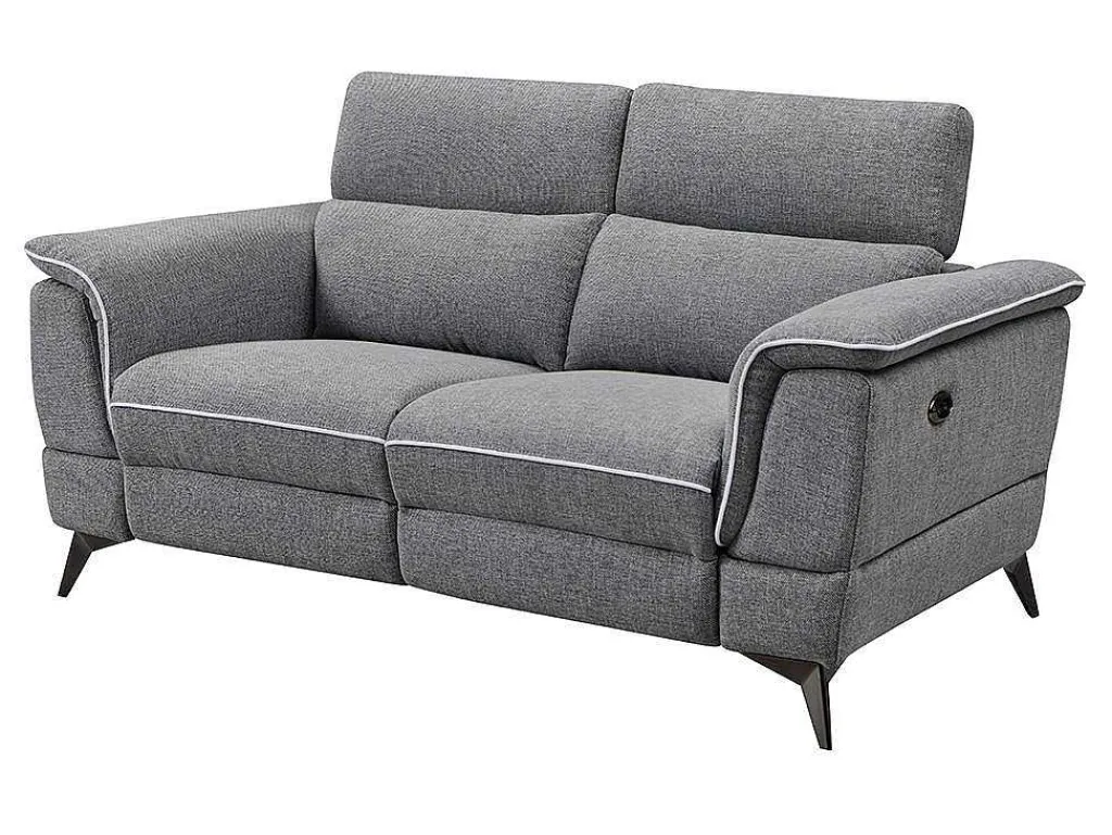 Elektrische Relaxbankstel 3+2 Macari - Stof - Grijs-Vente-unique Hot