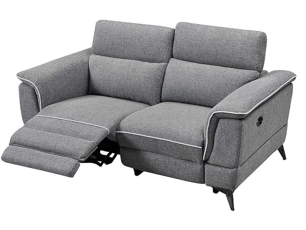 Elektrische Relaxbankstel 3+2 Macari - Stof - Grijs-Vente-unique Hot