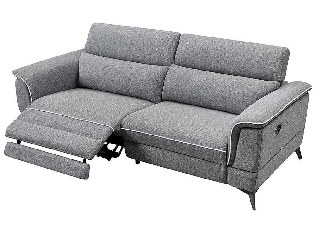 Elektrische Relaxbankstel 3+2 Macari - Stof - Grijs-Vente-unique Hot