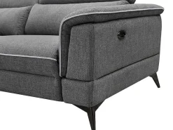 Elektrische Relaxbankstel 3+2 Macari - Stof - Grijs-Vente-unique Hot