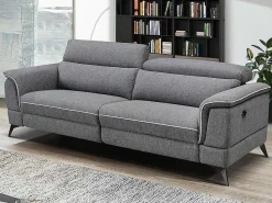 Elektrische Relaxbankstel 3+2 Macari - Stof - Grijs-Vente-unique Hot