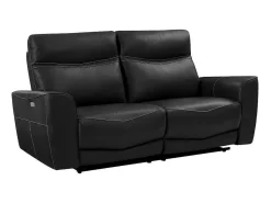 Elektrische Relax-Driezitsbank En -Fauteuil Van Zwart Vaarsleer Damon-Vente-unique Outlet