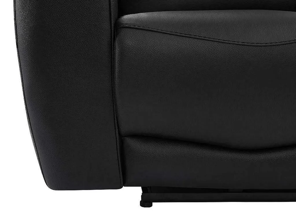 Elektrische Relax-Driezitsbank En -Fauteuil Van Zwart Vaarsleer Damon-Vente-unique Outlet