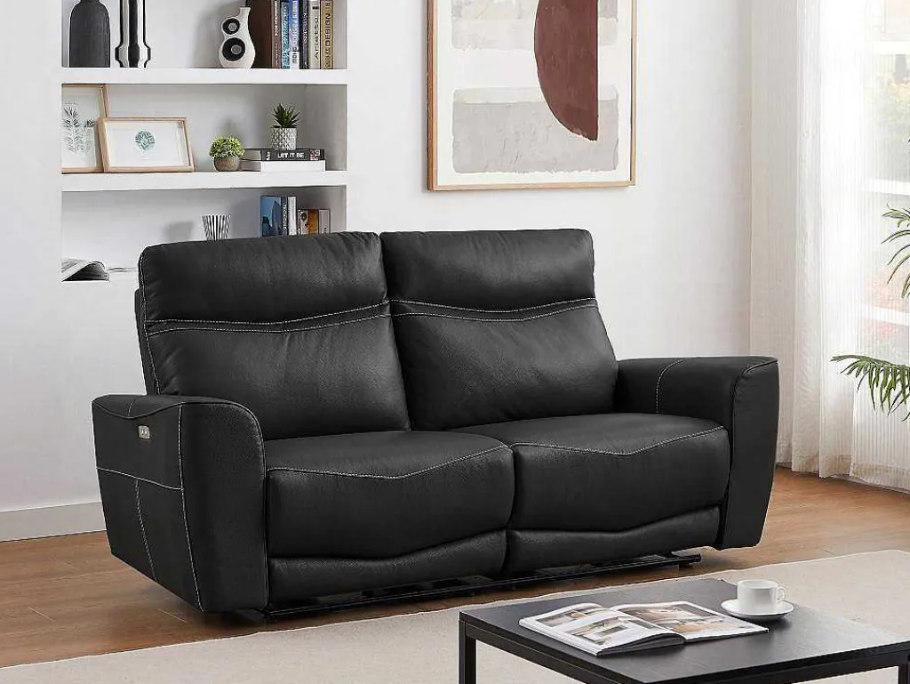 Elektrische Relax-Driezitsbank Van Zwart Vaarsleer Damon-Vente-unique Online