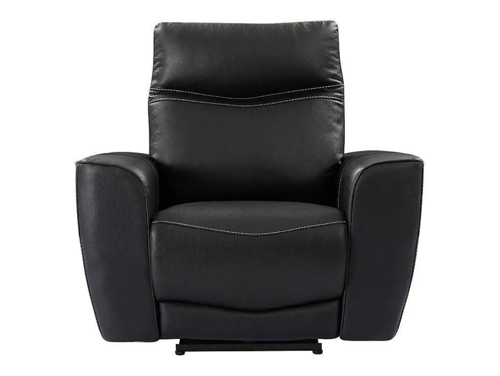 Elektrische Relax-Fauteuil Van Zwart Vaarsleer Damon-Vente-unique Online