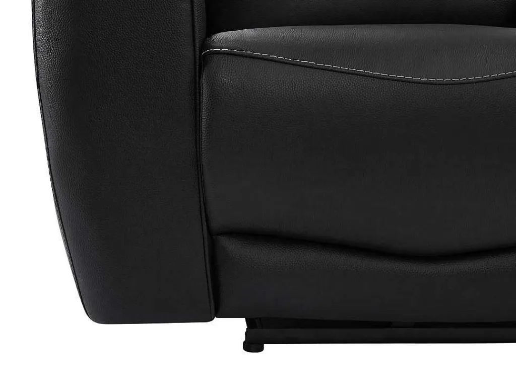 Elektrische Relax-Fauteuil Van Zwart Vaarsleer Damon-Vente-unique Online