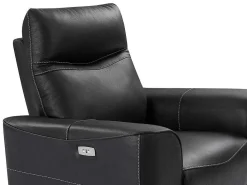 Elektrische Relax-Fauteuil Van Zwart Vaarsleer Damon-Vente-unique Online