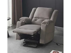 Elektrische Relaxfauteuil - Met Thermische Massagefunctie - Voorzien Van 2 Bekerhouders En Afstandsbediening - Taupe-ModernLuxe Clearance