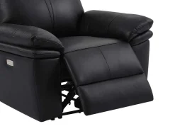 Elektrische Relax-Fauteuil Van Zwart Leer Mesola-Vente-unique