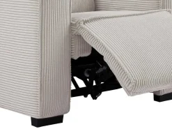Elektrische Relaxfauteuil Van Lichtgrijs Ribfluweel Amelio-Vente-unique Clearance