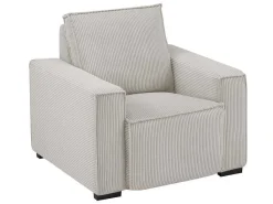 Elektrische Relaxfauteuil Van Lichtgrijs Ribfluweel Amelio-Vente-unique Clearance