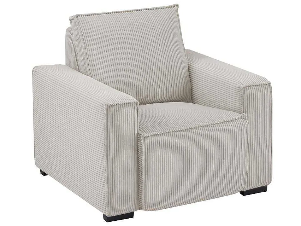 Elektrische Relaxfauteuil Van Lichtgrijs Ribfluweel Amelio-Vente-unique Clearance