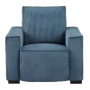Elektrische Relaxfauteuil Met Bekleding In Blauw Ribfluweel Amelio-Vente-unique Clearance
