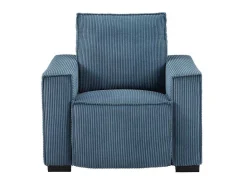 Elektrische Relaxfauteuil Met Bekleding In Blauw Ribfluweel Amelio-Vente-unique Clearance