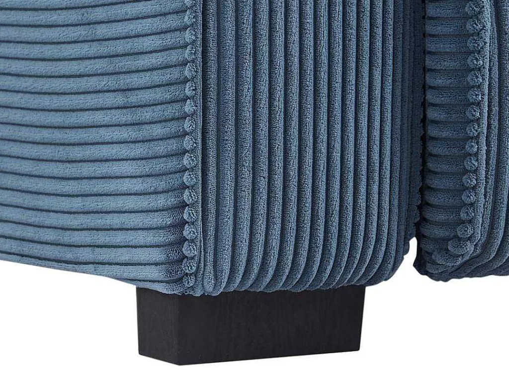 Elektrische Relaxfauteuil Met Bekleding In Blauw Ribfluweel Amelio-Vente-unique Clearance