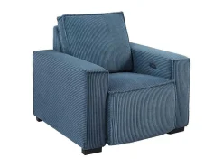 Elektrische Relaxfauteuil Met Bekleding In Blauw Ribfluweel Amelio-Vente-unique Clearance