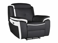 Elektrische Relaxfauteuil Van Leer Angelique - Zwart/ Wit-Vente-unique Hot