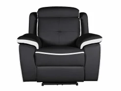 Elektrische Relaxfauteuil Van Leer Angelique - Zwart/ Wit-Vente-unique Hot