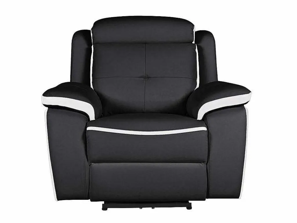 Elektrische Relaxfauteuil Van Leer Angelique - Zwart/ Wit-Vente-unique Hot