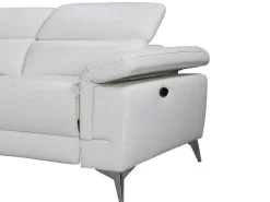 Elektrische Relaxhoekbank Van Leer Pascaline - Ivoor - Hoek Links-LINEA SOFA Discount