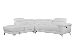 Elektrische Relaxhoekbank Van Leer Pascaline - Ivoor - Hoek Links-LINEA SOFA Discount