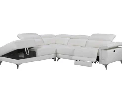 Elektrische Relaxhoekbank Van Leer Pascaline - Ivoor - Hoek Links-LINEA SOFA Discount