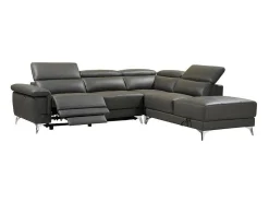 Elektrische Relaxhoekbank Van Leer Pascaline - Antraciet - Hoek Rechts-LINEA SOFA New
