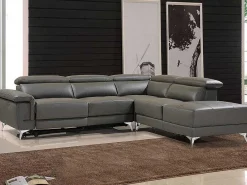 Elektrische Relaxhoekbank Van Leer Pascaline - Antraciet - Hoek Rechts-LINEA SOFA New