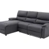 Elektrische Relaxhoekbank In Stof - Antraciet - Hoek Links - Lunano-Vente-unique Discount